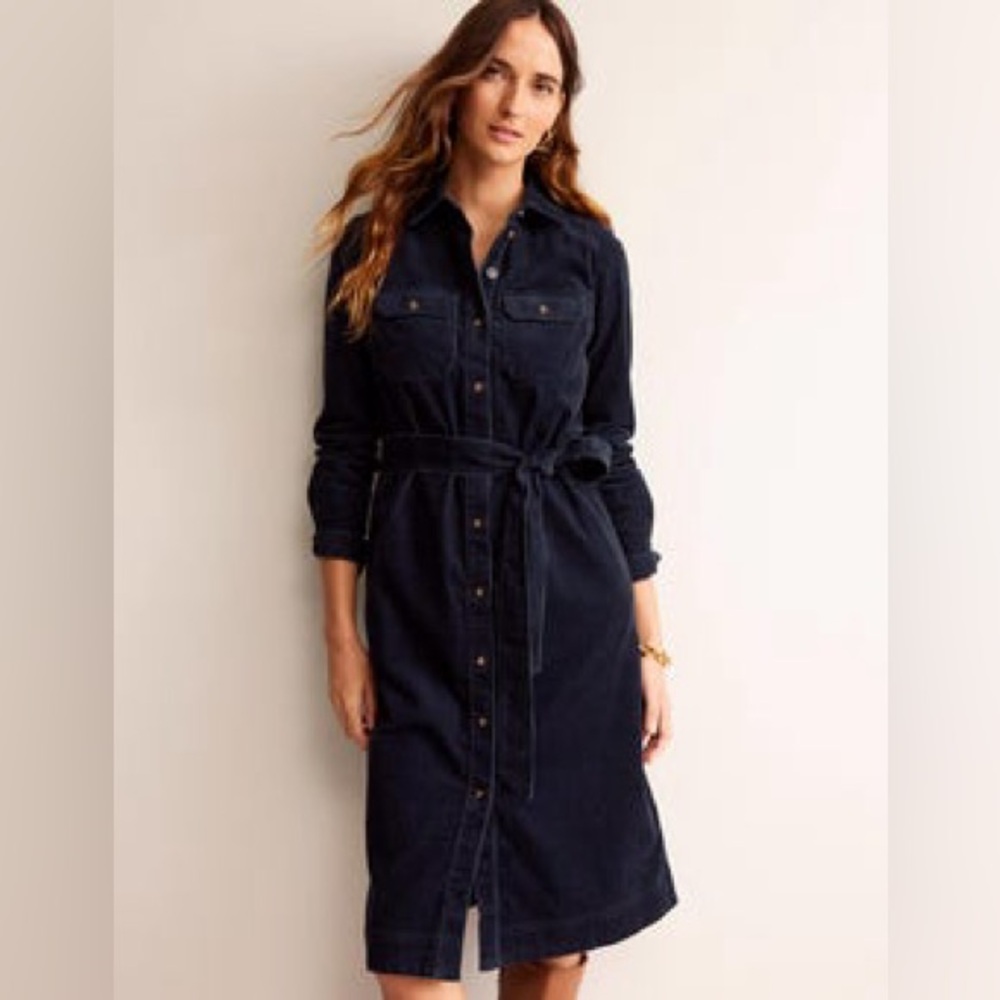 Boden Eloise Corduroy Midi Shirt Dress - Picture 3 of 13
